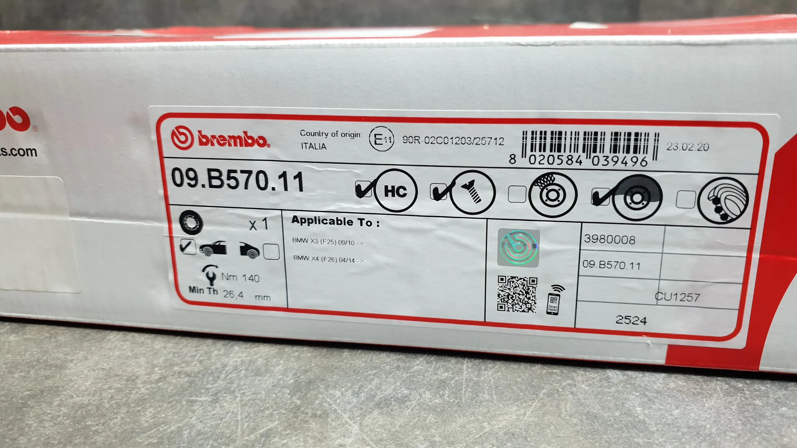 Тормозной диск передн F25,F26 [328x28]