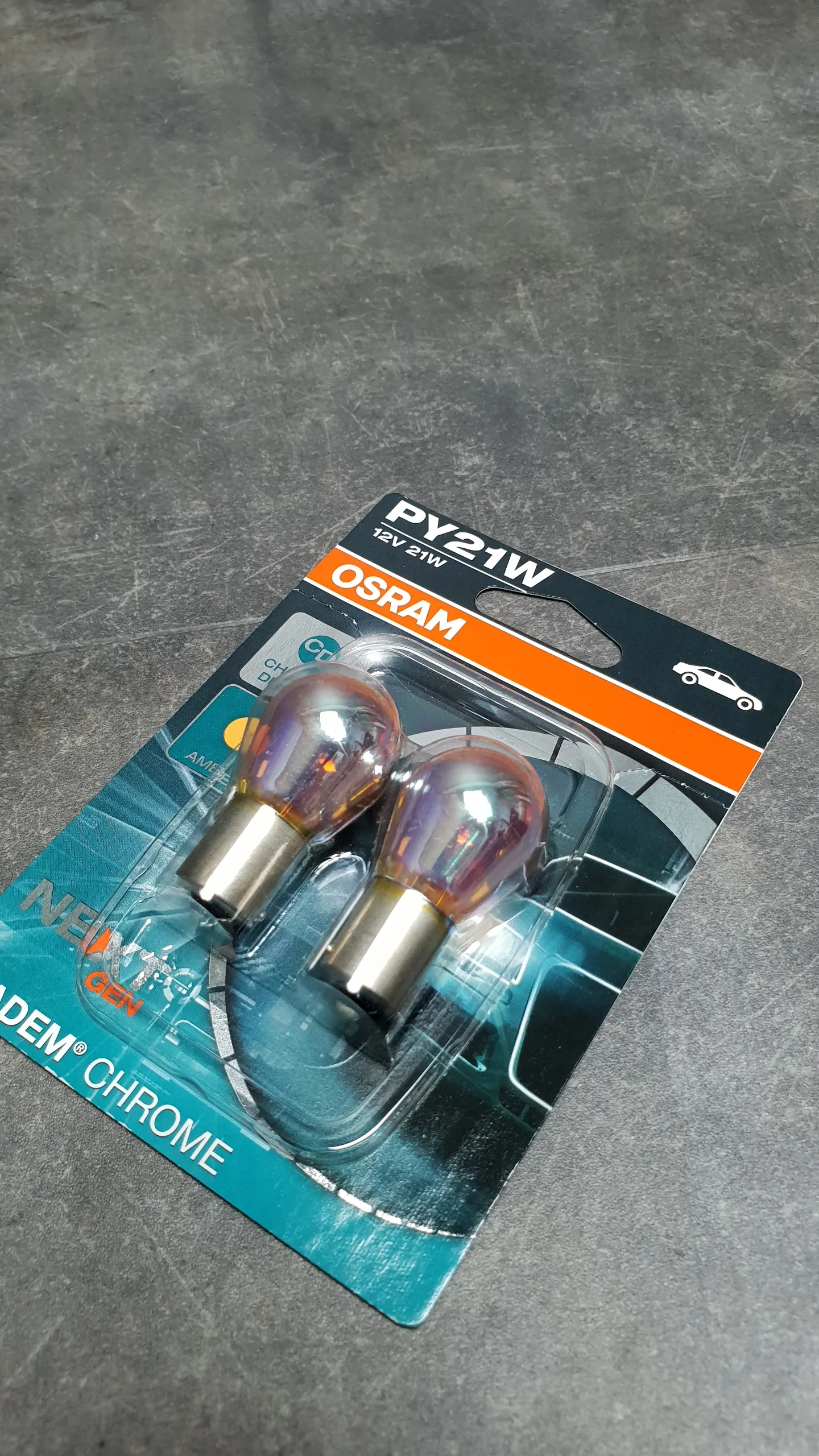 Лампа PY21W (12V,21W,патрон BAU15s) [комплект из 2-х штук] [серия DIADEM CHROME]