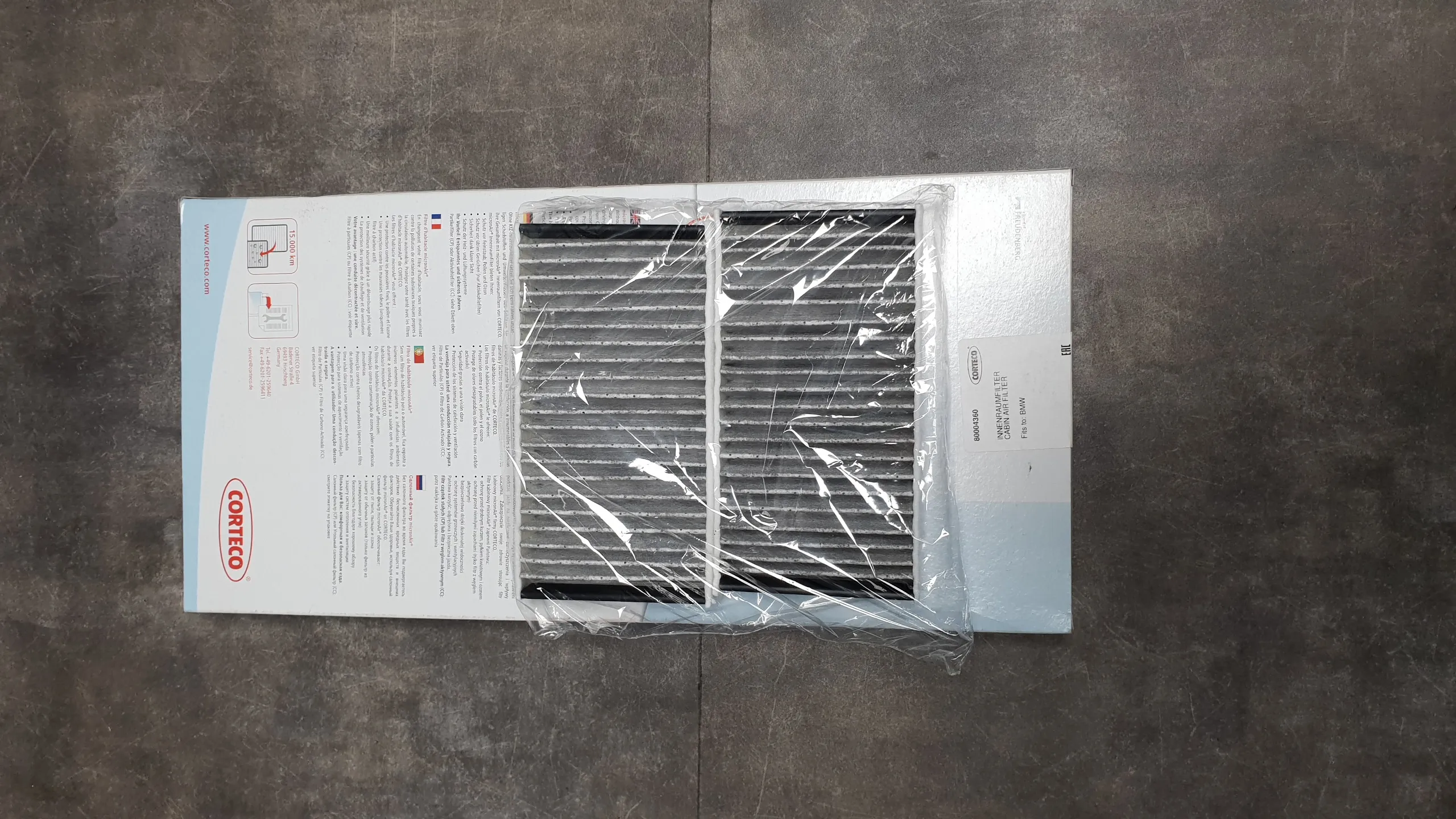 Фильтр салонный F25 X3,F26 X4 [в салоне /для опции S534A / к-т] рец. салонного воздуха