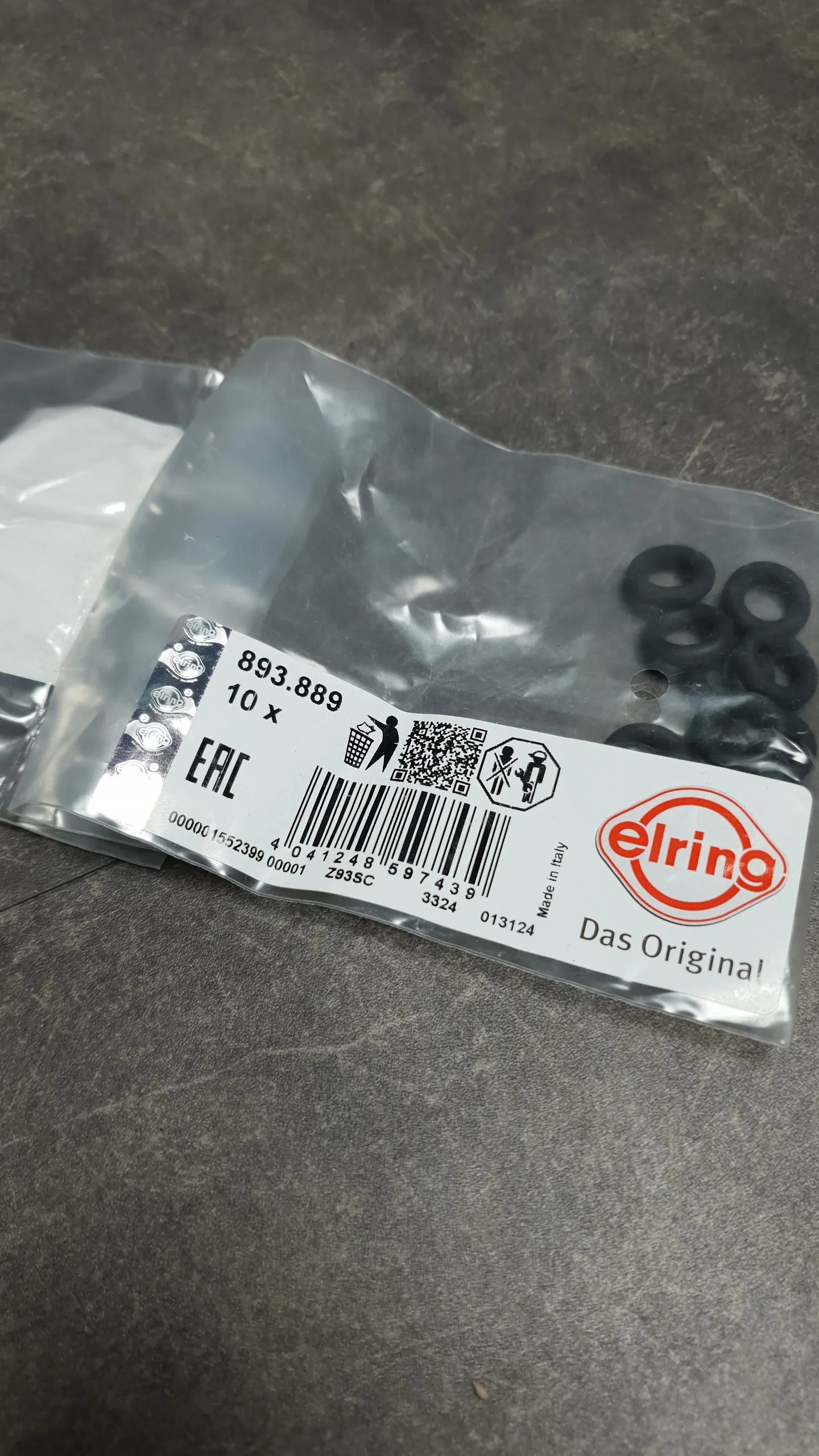 Кольцо уплотнительное форсунки впрыска топлива верхнее [7,52х3,52] N40,N42,N46 (10-1)